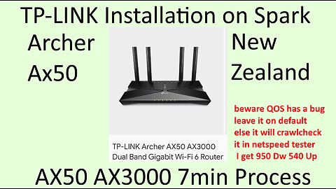 DIY-HowTo-Setup TP-Link Archer AX50 (ax3000) Router to Telecom Spark NZ - The Out There Channel 2023
