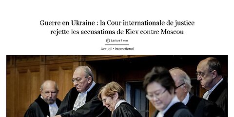 Cour Internationale de Justice statut que la Russie n'est pas l'État agresseur !!