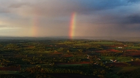 Four mile drone flight captures stunning rainbow footage