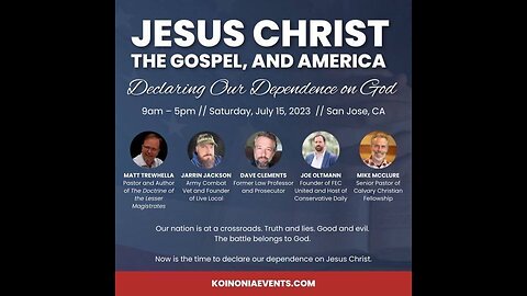 Live Event: Jesus Christ, The Gospel, and America - Declaring Our Dependance on God