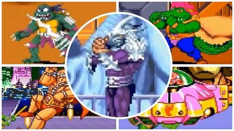 Teenage Mutant Ninja Turtles IV: Turtles in Time - All Bosses & Ending (SNES)