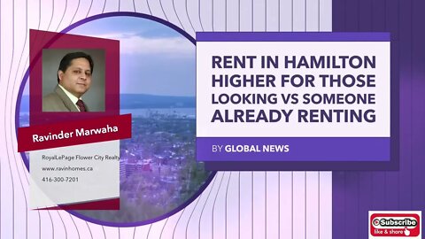 Rent in Hamilton higher for those looking vs someone already renting || Canada Housing News ||