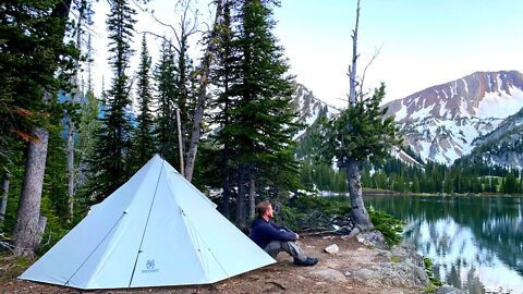 Hot Tent Camping By A Mountain Lake