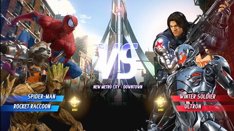 Spider-man & Rocket Raccoon VS Winter Soldier & Ultron Marvel vs Capcom Infinite