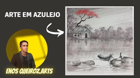 ✅[PINTURA] Arte em Azulejo paisagem [Painting Landscape Tile Art]