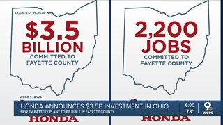 Honda’s new $4.4B electric battery plant to bring 2,500+ jobs 60 miles northeast of Cincinnati