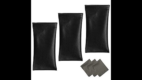 Squeeze Top Sunglass Pouch - Portable Sunglass Organizer Pouch Bags Soft PU Leather Glasses 2 P...