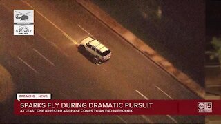 Sparks fly during dramatic pursuit in Phoenix