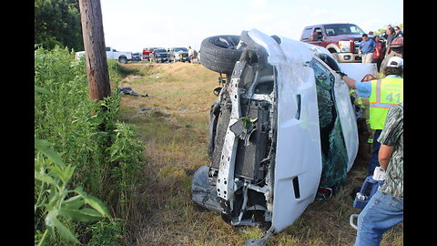 VEHICLE ROLLS, 1 PERSON FLOWN, LIVINGSTON TEXAS, 07/28/23...