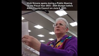 Vicki Simons: Public Hearing: FY 2023 - 2024 Budget: Aiken County Council: June 6, 2023