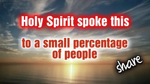 Message from The Holy Spirit to a small percentage- Are you one of them?🔴 #share #jesus #bible