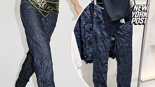 Jeans with extreme 'wrinkle effect' shock with eye-watering price tag: 'I think they forgot to iron it'