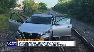 Driver charged with DUI after leaving car on railroad tracks in Stuart