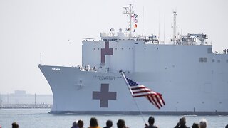 Navy Hospital Ship Leaves New York City After A Month
