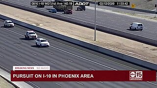 Authorities in pursuit of vehicle on on Phoenix freeways
