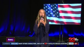 Local singer, Lauren Kaff sings National Anthem