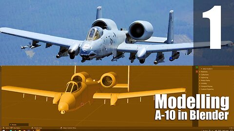 Modelling A-10 Thunderbolt II with Blender for RC Plane Plans Part 1 [Timelapse]