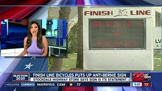 Finish Line puts up anti-bernie sign