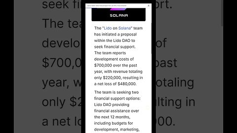 Lido on Solana's Financial Crisis | Lido on Solana Seeks Financial Lifeline or Faces Shutdown |