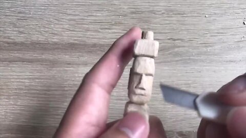 How to carve a miniature Easter Island head statue