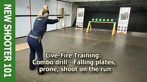 Live-Fire Training: Combo drill - Falling plates, prone, shoot on the run