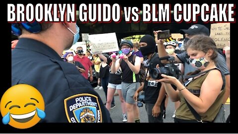 BROOKLYN GUIDO vs BLM CUPCAKE at Pro-NYPD PROTEST
