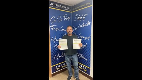 General B California Contractor License Congratulation Gilbert!