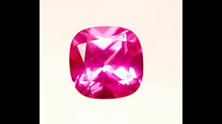 Floating Point Pink Sapphire Square Cushion