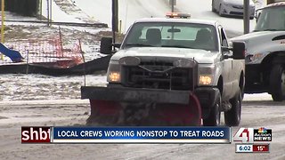 KCK street crews working late Thursday to salt side streets