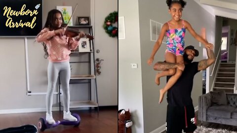 Willie Taylor's Daughter Layla Tries To Play Violin On A Hoverboard! 🎻