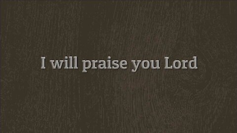 I Will Praise You LORD!