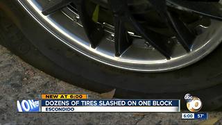Dozens of tires reportedly slashed in Escondido