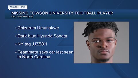 Missing Towson University football player