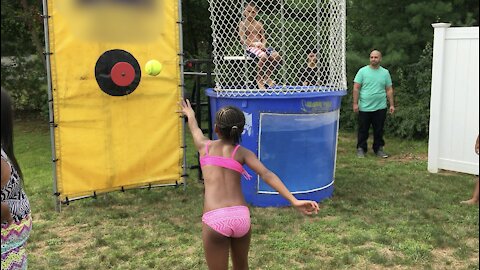 Screaming Ecstatic Kids Dunk other Kids in the Tank Dunk Tank Challenge Pre-Covid19 Pandemic