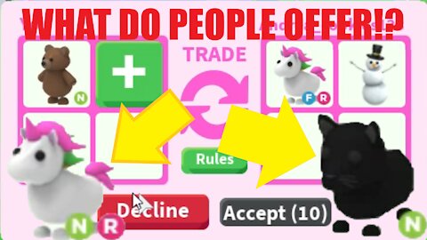 NEON BLACK PANTHER NEON BROWN BEAR AND NEON UNI TRADES IN ROBLOX ADOPT ME TRADING
