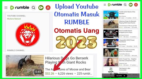 Rumble di Hubungkan Ke Youtube . OTOMATIS UANG Tanpa Monitize . rumble.com