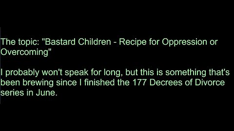 Bastard Children: - Recipe for Oppression or Overcoming?