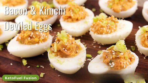 how to prepare Bacon and Kimchi Deviled Eggs