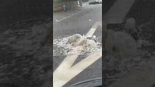 Flash Flood Causes Bubbling Manhole in Woodmere, NY 7/18/23 #shorts #flood