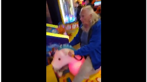 Elderly woman proves you're never too old to have fun
