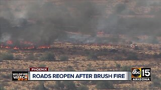 Roads closed due to fire burning in North Phoenix
