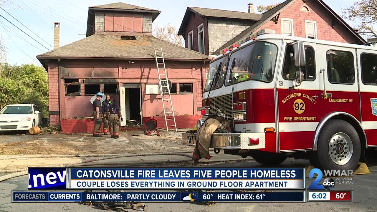 Catonsville fire leaves five people homeless