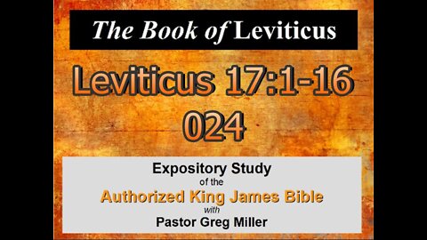 024 Leviticus 17:1-16 (Leviticus Studies)