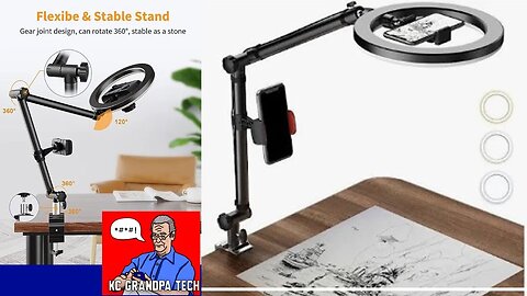 LUOLED Ring Light with Stand & Phone Holder the ultimate setup for flawless photos, makeup, youtube