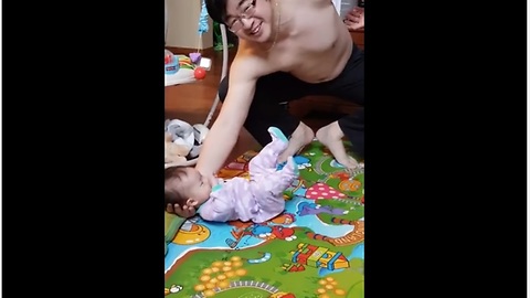 Falling Baby Awakens Dad’s Reflexes