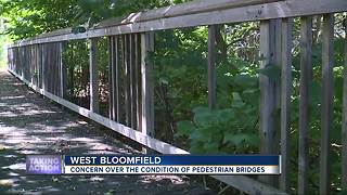 Concerns over the condition of pedestrian bridges in a West Bloomdfield park