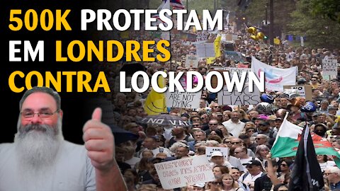 Protestos massivos em londres contra o lockdown e vacinas