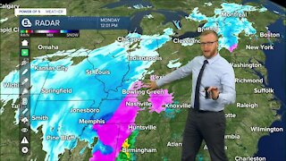 Power of 5 Weather is tracking the winter storm Monday afternoon