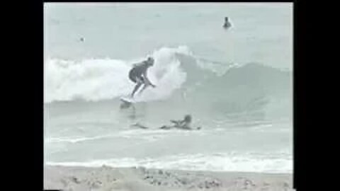 Dana surfing & Russ boggie boarding