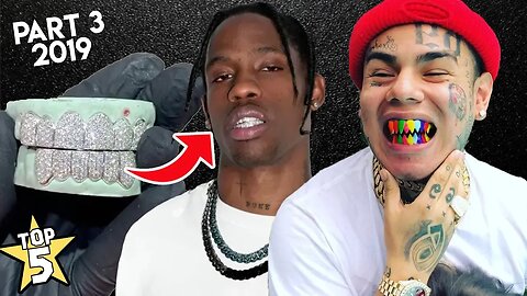 Top 5 Rapper Grillz 2019 ( Part 3 ) Tekashi 6ix9ine, Travis Scott, Lizzo & more